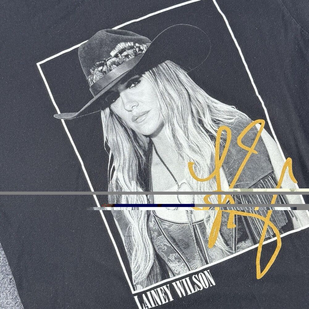 Lainey Wilson T Shirt L Black Graphic Tee Country Music Western Cowboy